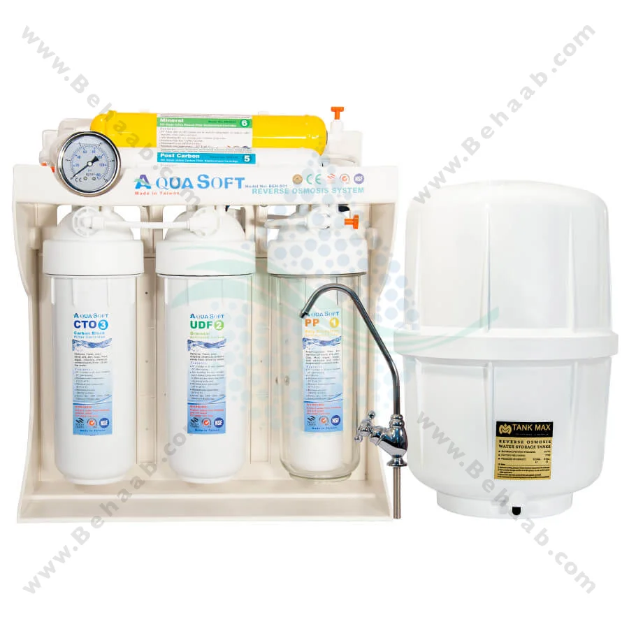 دستگاه تصفیه آب آکوا سافت 6 مرحله BEH-01 - AquaSoft BEH-01 6Stage RO Water Purification System