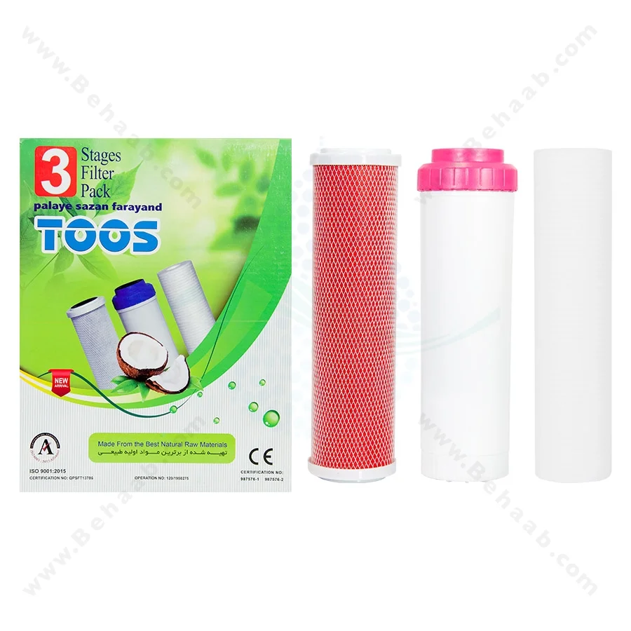 پک فیلتر تصفیه آب توس - Toos Water Filters Set PP Sediment-GAC-CTO