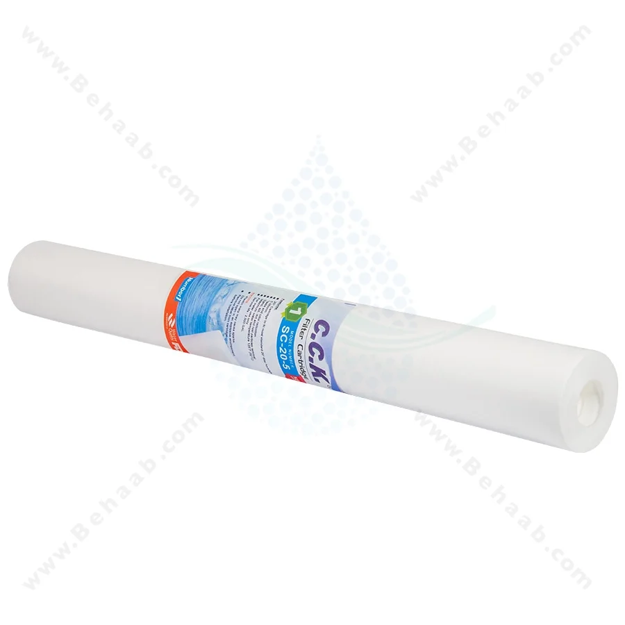 فیلتر الیافی 20 اینچ اسلیم سی سی کا 5 میکرون - CCK 5 Micron PP Sediment Filter Cartridge Model SC-20-5