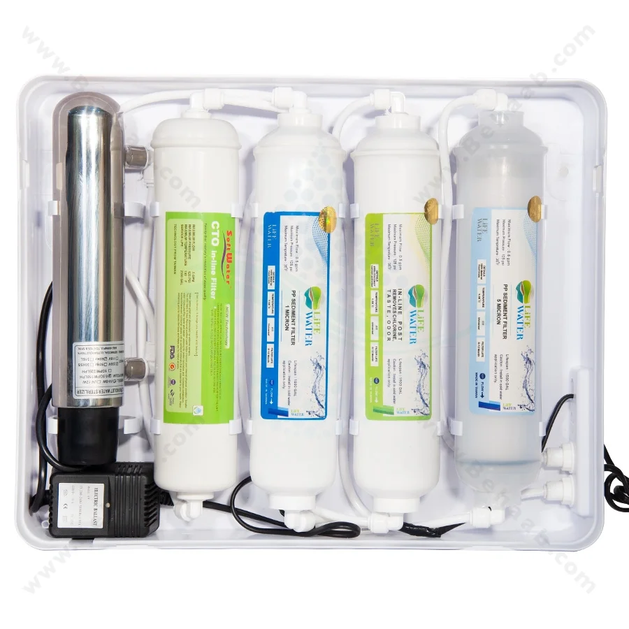 دستگاه تصفیه آب 5 مرحله با فیلتر یو وی - Ultraviolet Five Stage Drinking Water Filter System