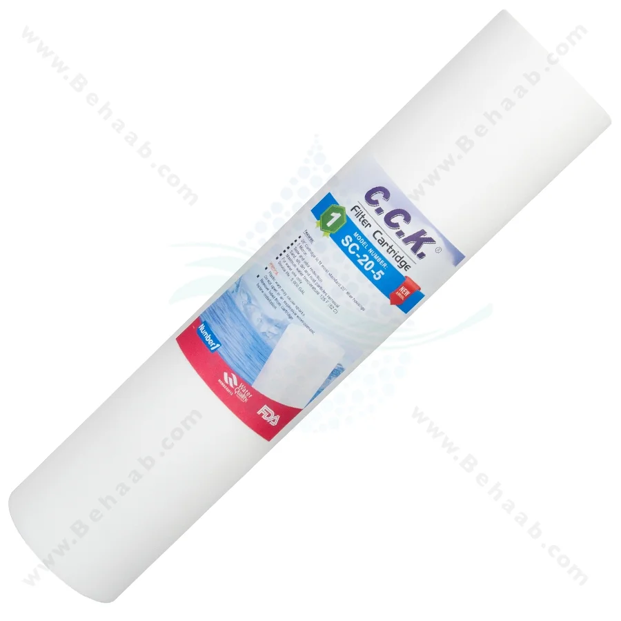 فیلتر الیافی 20 اینچ جامبو سی سی کا 5 میکرون مدل SC-20-5 - 20Inch Jumbo PP Sediment Water Filter Cartridge CCK Model SC-20-5