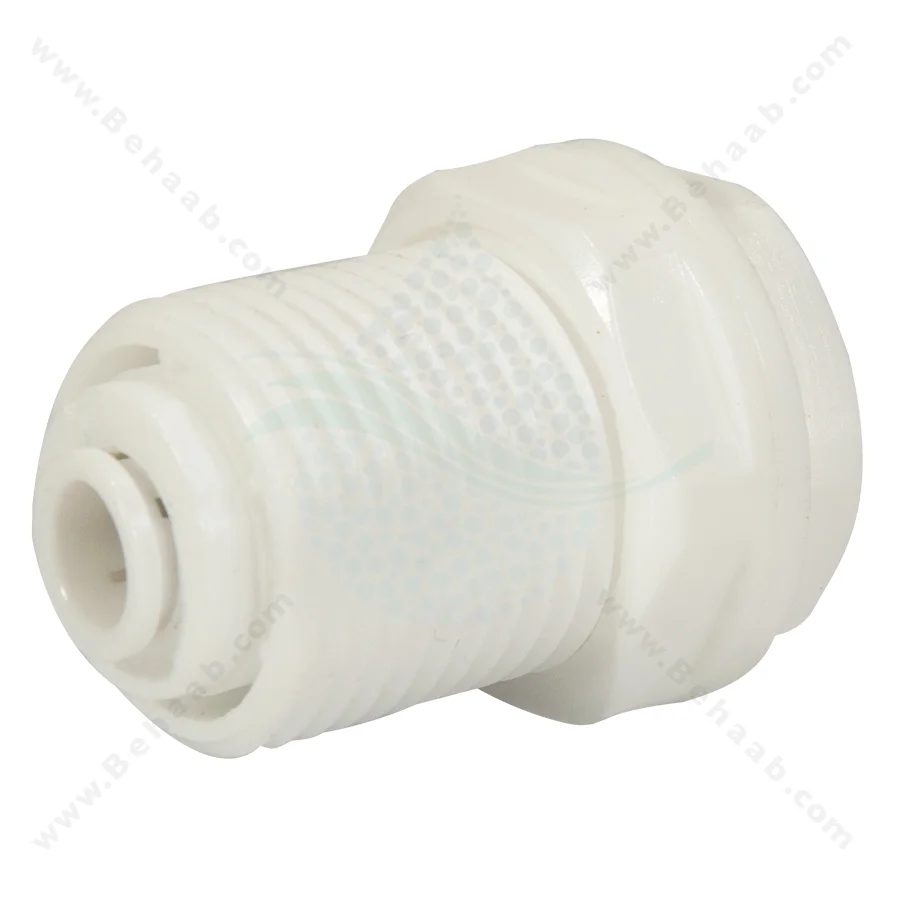 بالک هد یک چهارم فیتینگی به یک چهارم فیتینگی وسط یک دوم رزوه - Ro Fittings Bulkhead Connector
