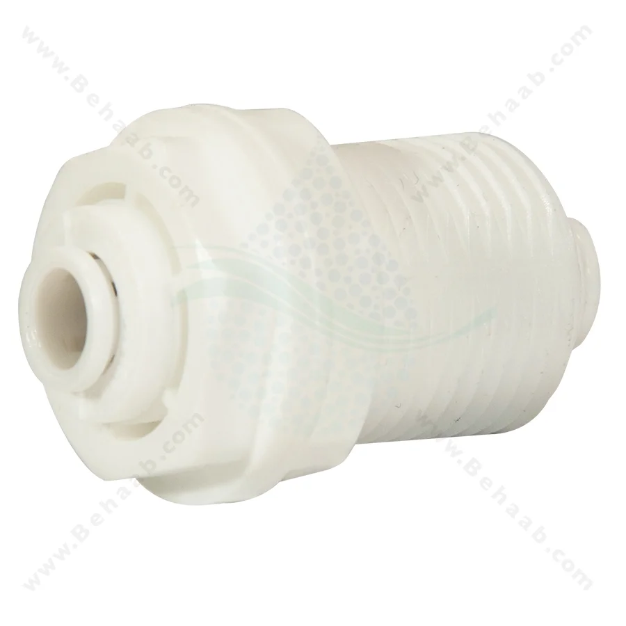 بالک هد یک چهارم فیتینگی به یک چهارم فیتینگی وسط یک دوم رزوه - Ro Fittings Bulkhead Connector