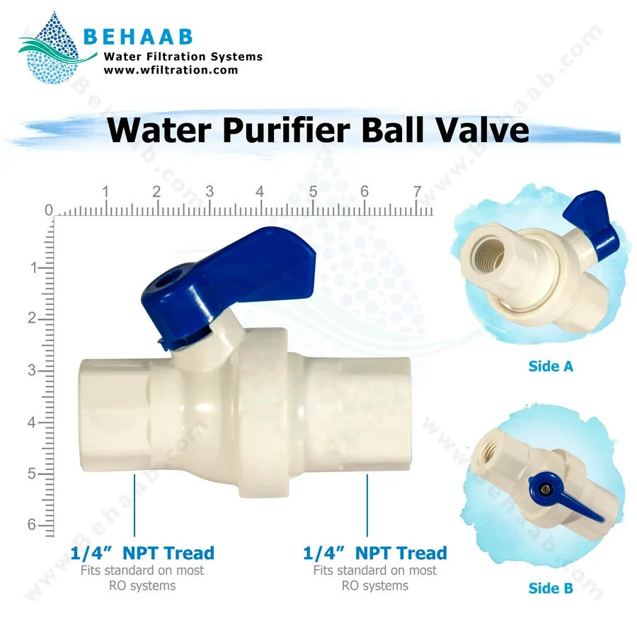شیر بین راهی تصفیه آب نیمه صنعتی مدل WBV-05 - Semi-Industrial Water Purifier Ball Valve WBV-05