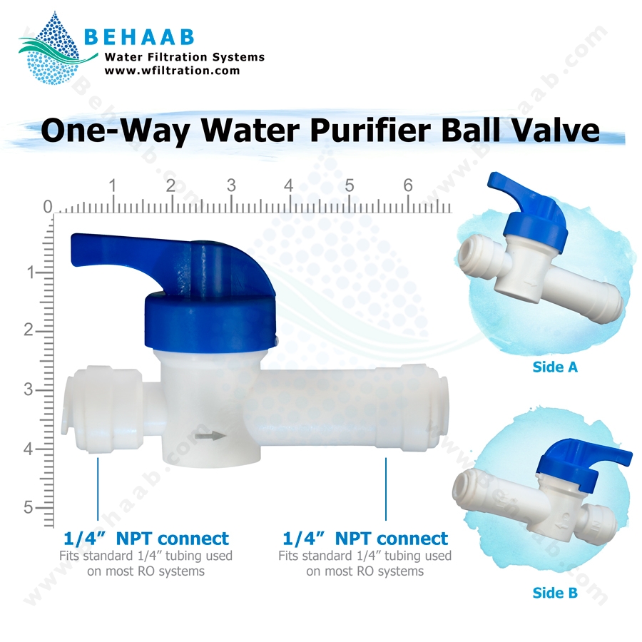 مشخصات، قیمت و خرید شیر بین راهی یک طرفه تصفیه آب WBV03