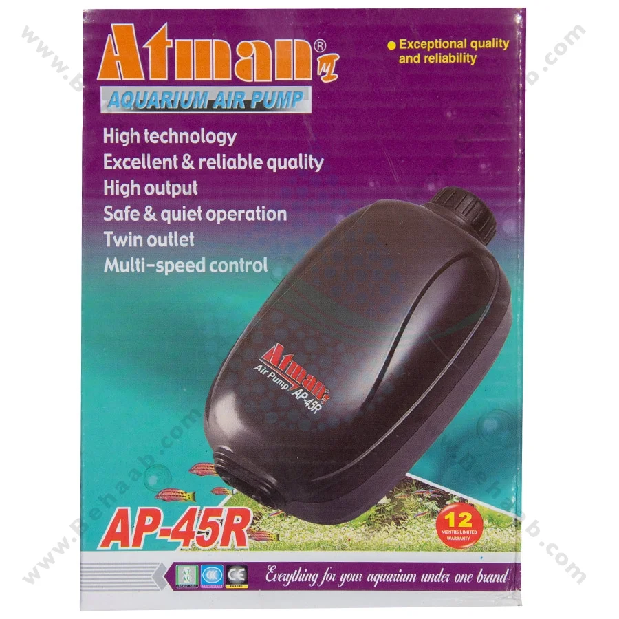 پمپ هوا آکواریوم آتمن مدل AP-45R - Aquarium Air Pumps Atman Model AP-45R