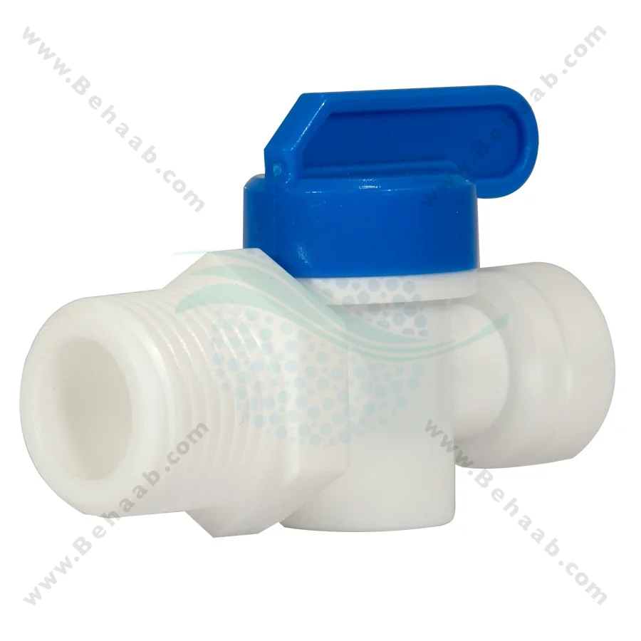 شیر بین راهی یک دوم رزوه به یک چهارم فیتینگی مدل WBV-06 - Water Purifier Ball Valve WBV-06