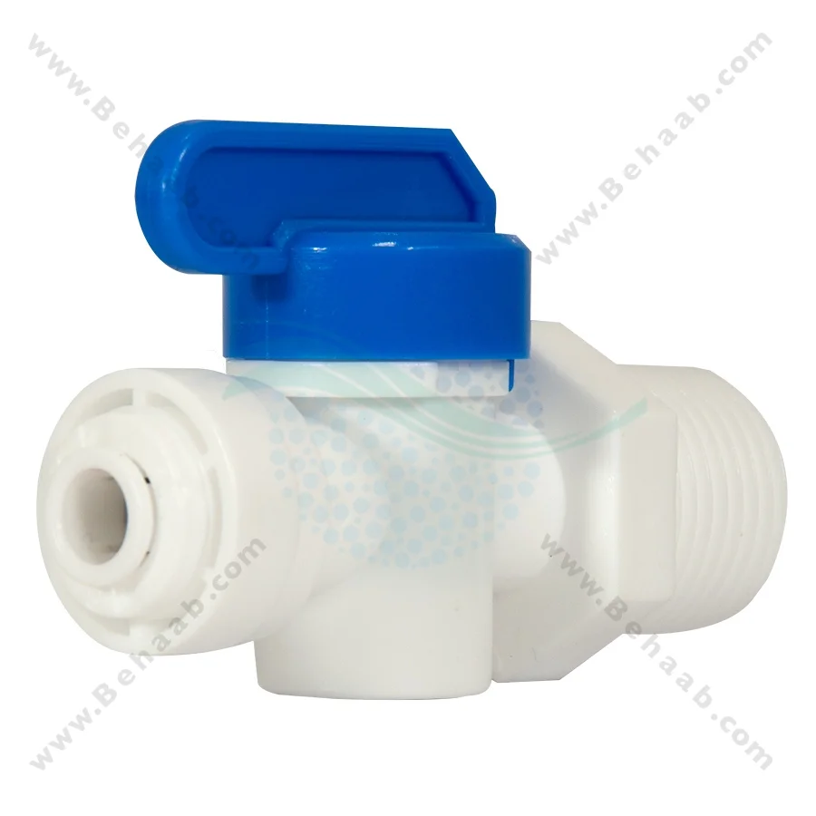 شیر بین راهی یک دوم رزوه به یک چهارم فیتینگی مدل WBV-06 - Water Purifier Ball Valve WBV-06