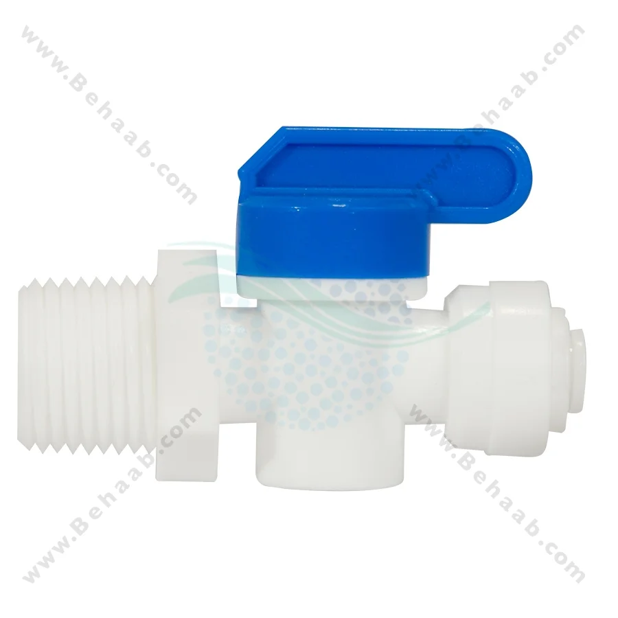 شیر بین راهی یک دوم رزوه به یک چهارم فیتینگی مدل WBV-06 - Water Purifier Ball Valve WBV-06