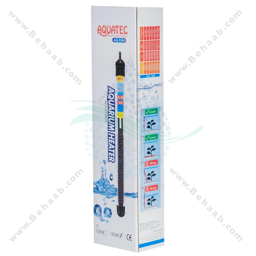 بخاری آکواریوم 150 وات آکواتک AQ-1300 - Aquarium Heaters Aquatec AQ-1300 - 150W