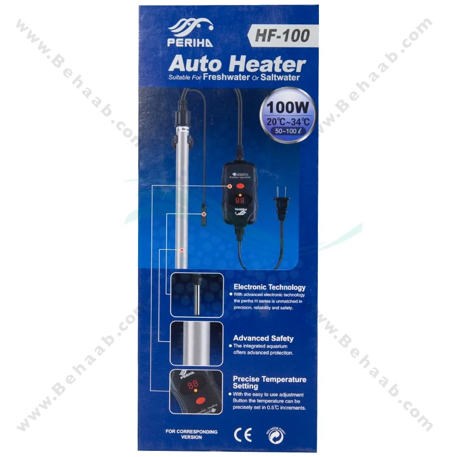 بخاری آکواریوم 100 وات پریها مدل HF-100 - Digital Submersible Aquarium Heater PERIHA HF-100