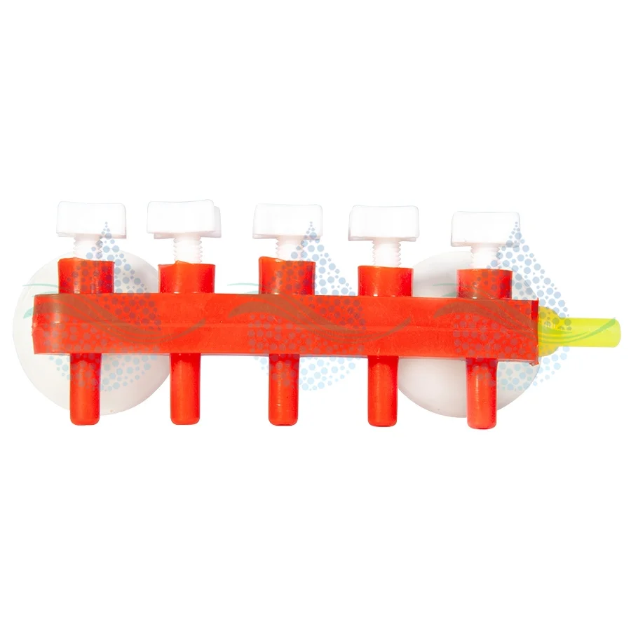 شیر تقسیم هوا آکواریوم 5 راهه - 5Way Aquarium Air Flow Control Lever Valve