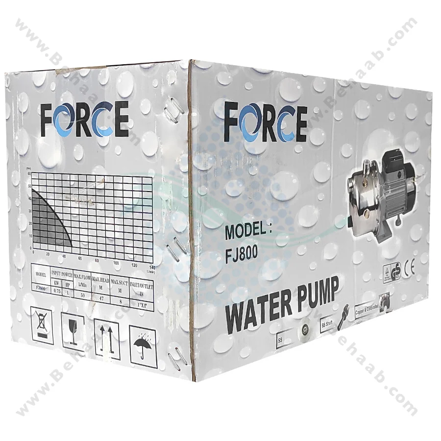 پمپ آب یک اسب  فورس مدل FJ800 - FORCE 1 hp pump model FJ800