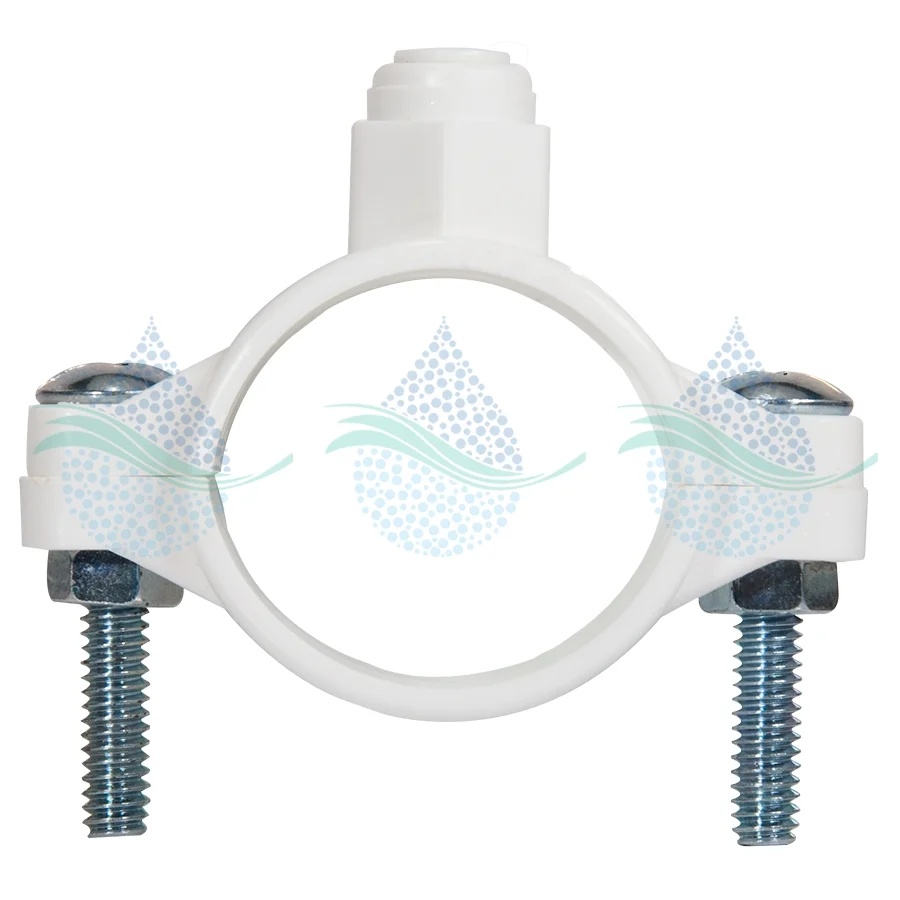 بست فاضلاب تصفیه آب فیتینگی - Drain Saddle Valve with 1/4" Quick Connect for Reverse Osmosis Systems