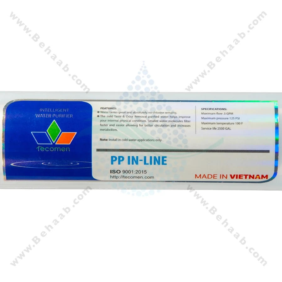 فیلتر اینلاین الیافی تکومن 1 میکرون - Inline Sediment Water Filters Tecomen