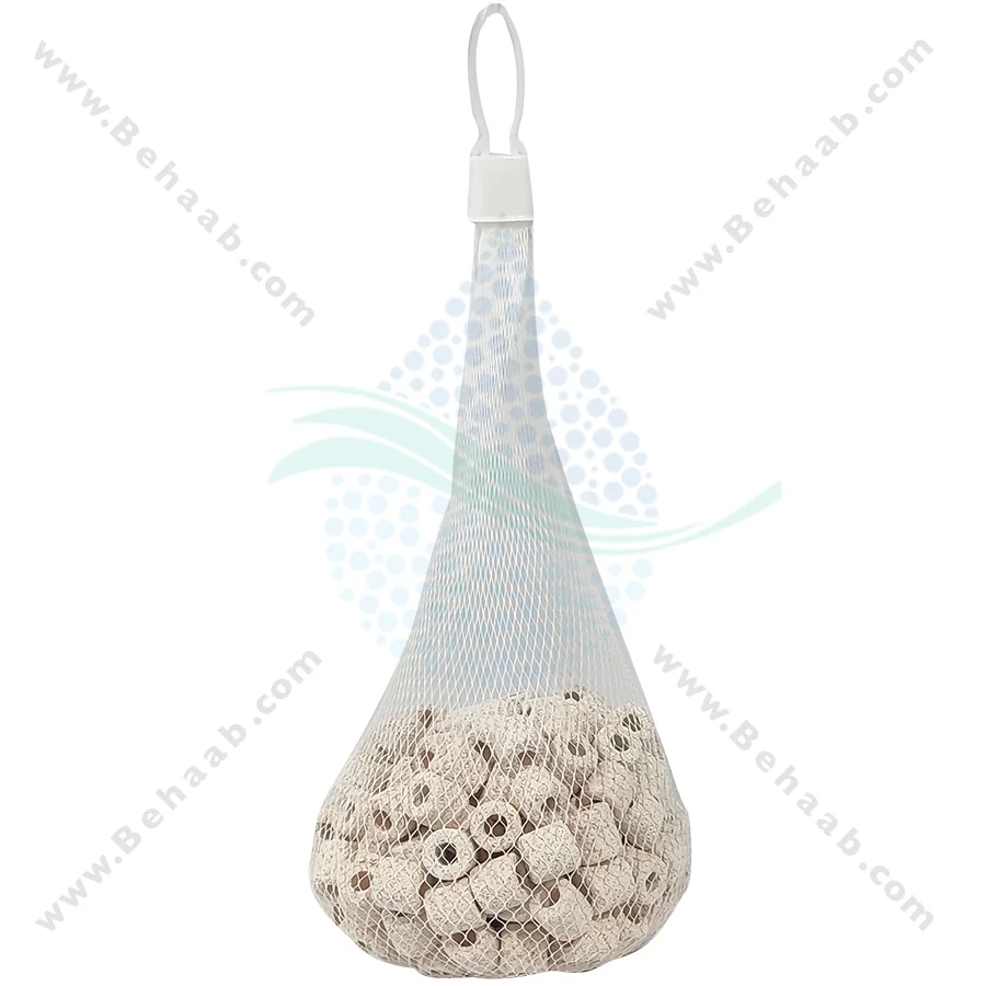سرامیک آکواریوم ایستا حجم 0.5 لیتر سایز M - Power Material Bio Ceramic Rings Aquarium Filter Media 0.5 liter