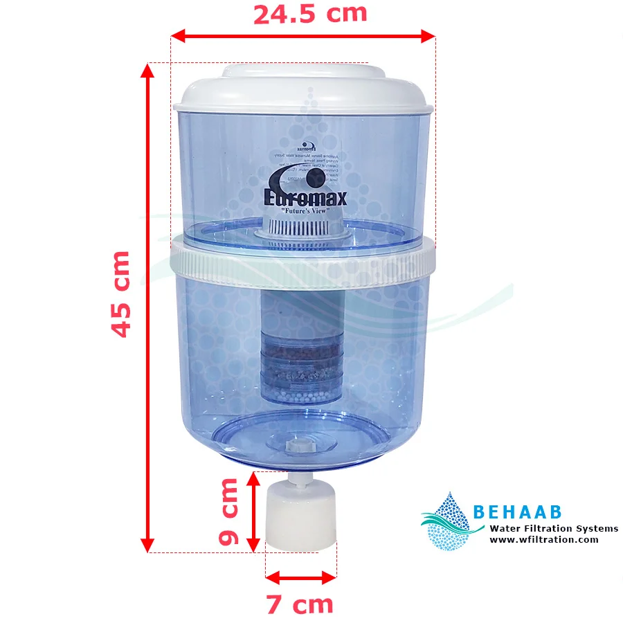مخزن آبسردکن تصفیه دار EUROMAX - EUROMAX Water Filtration System for Top-Load Water Dispensers