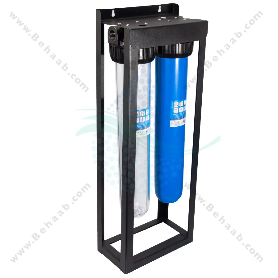 هوزینگ 20 اینچ 2 مرحله ورودی 3/4 اینچ با استند - 2Stage Water Filter Housing 20 inch with 3/4 inch input SouFilter