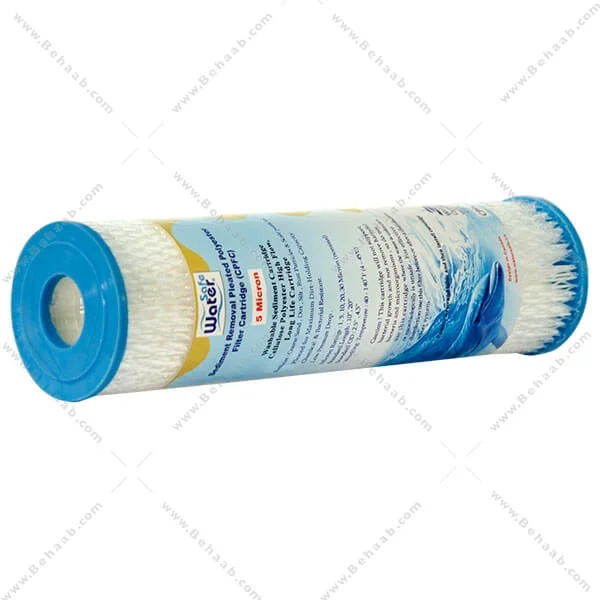فیلتر قابل شستشو خانگی 10 اینچ اسلیم 5 میکرون واترسیف اورجینال - Home Polyester Pleated Sediment Removal Filter