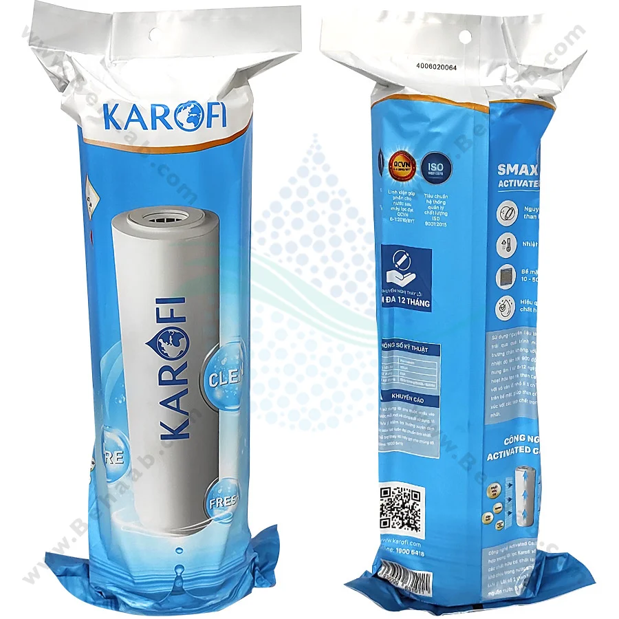 فیلتر کربن پودری کاروفی - 10 inch Granular Activated Carbon GAC Water Filter Cartridge KAROFI