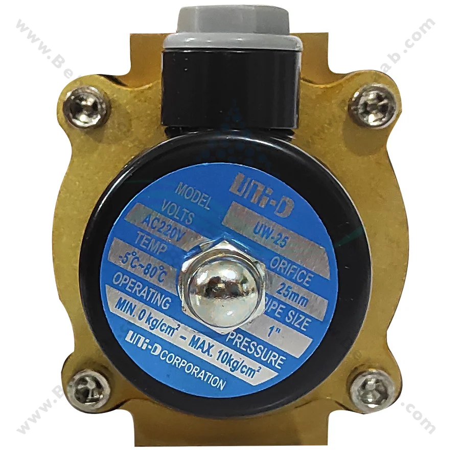شیر برقی تصفیه آب یونیدی مدل UW-25 سایز 1 اینچ - 1inch UW-25 Uni-D Type Water Solenoid Valve 220V AC