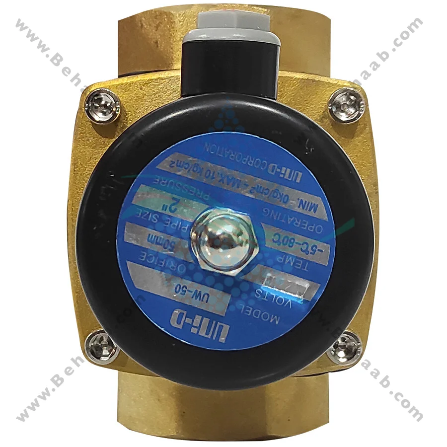 شیر برقی تصفیه آب یونیدی مدل UW-50 سایز 2 اینچ - 2 inch UW-50 Uni-D Type Water Solenoid Valve 220V AC
