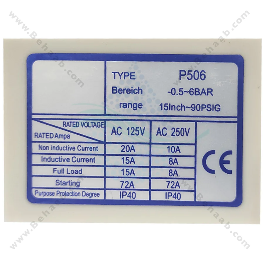 پرشر سوئیچ رومکس مدل P506E - Pressure Switch RO MAX P506E