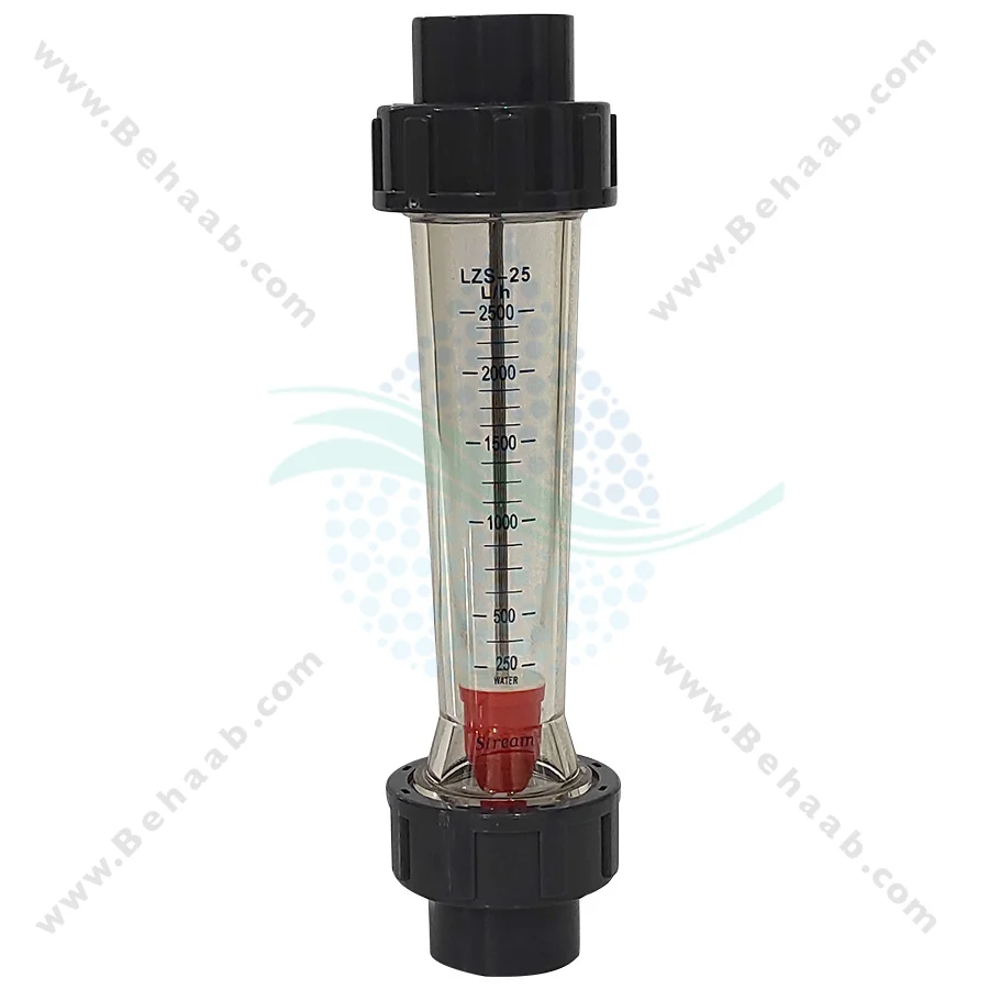 فلومتر خطی استریم 2500Lh مدل LZS-25 - 250-2500L/H Plastic Tube Type Liquid Water Rotameter LZS-25 Flow Meter