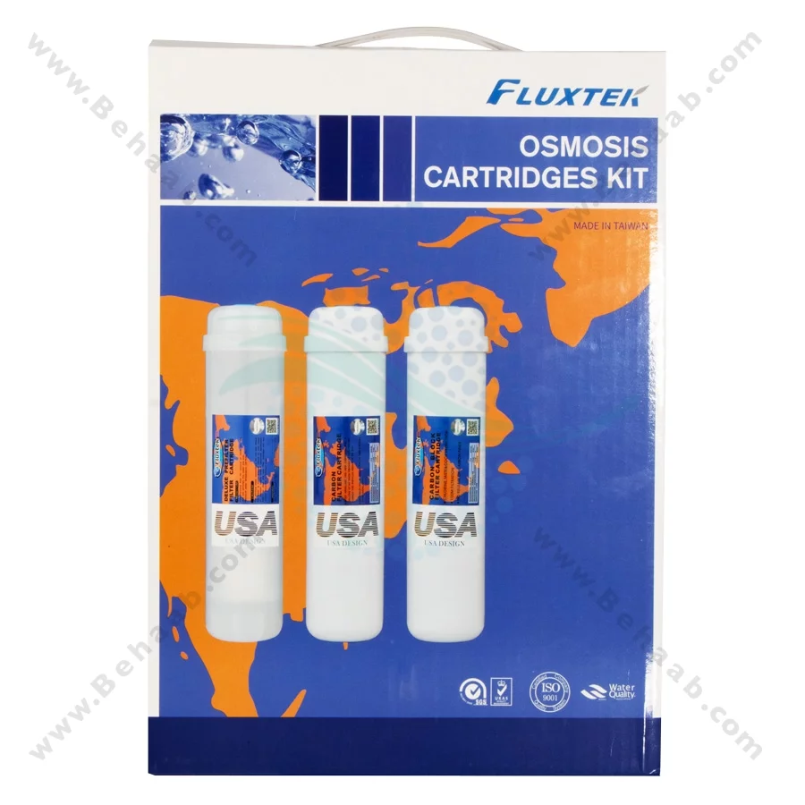 پک 3 عددی فیلتر تصفیه آب اینلاین فلاکستک - 3-Stage Inline Water Filter Replacement PP UDF CTO
