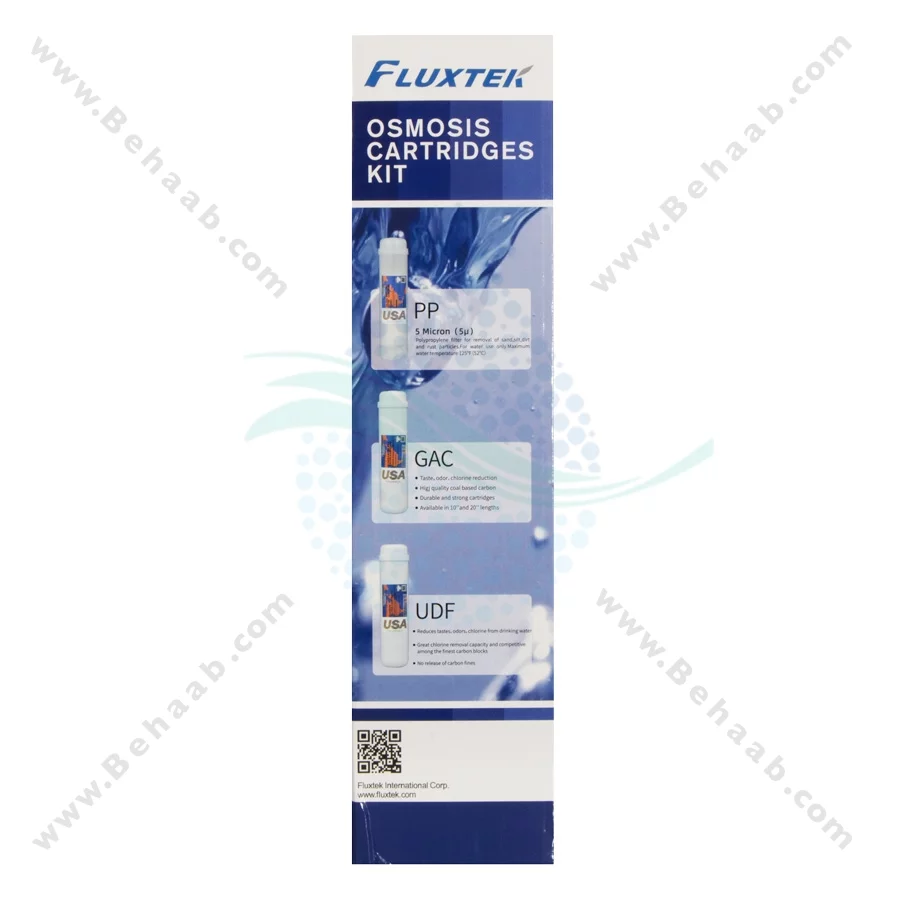 پک 3 عددی فیلتر تصفیه آب اینلاین فلاکستک - 3-Stage Inline Water Filter Replacement PP UDF CTO