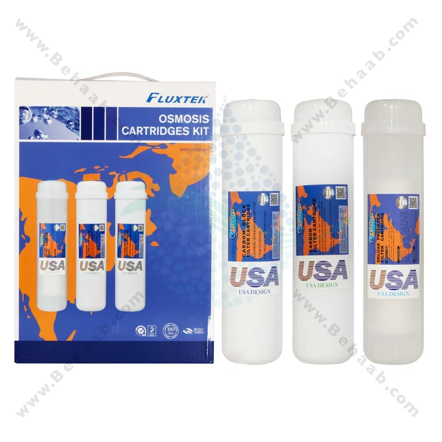 پک 3 عددی فیلتر تصفیه آب اینلاین فلاکستک - 3-Stage Inline Water Filter Replacement PP UDF CTO