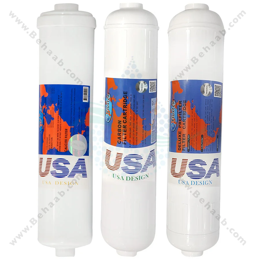 پک 3 عددی فیلتر اینلاین تصفیه آب فلاکستک - Water Filters Set PP Sediment GAC CTO Inline Fluxtek