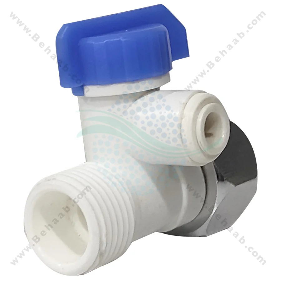 سه راهی و شیر ورودی تصفیه آب - Plastic Inlet Valve with Connector 1/2 inch Water Purifier