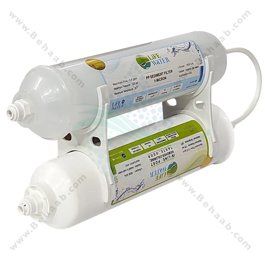 فیلتر بیرونی یخچال 2 مرحله الیاف و کربن لایف واتر - 2 Stage Exterior Refrigerator Water Filter PP and GAC Life Water