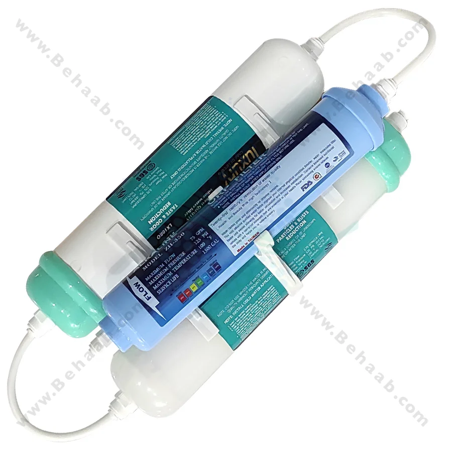فیلتر بیرونی یخچال 3 مرحله الیاف، کربن و قلیایی لاکچری - 3 Stage Exterior Refrigerator Water Filter PP and GAC and Alkaline Luxury