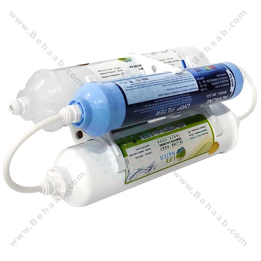 فیلتر بیرونی یخچال 3 مرحله الیاف، کربن و قلیایی لایف واتر - 3 Stage Exterior Refrigerator Water Filter PP and GAC and Alkaline Life Water
