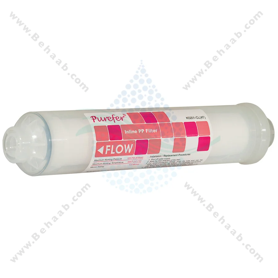 فیلتر محافظ ممبران تانک پک پیوریفر - 1 Micron Inline Sediment Filter Purefer to Protect Reverse Osmosis Membrane