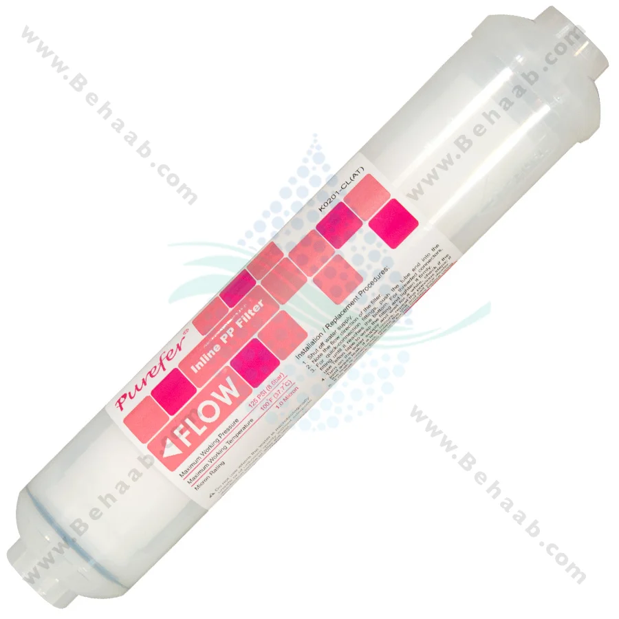 فیلتر محافظ ممبران تانک پک پیوریفر - 1 Micron Inline Sediment Filter Purefer to Protect Reverse Osmosis Membrane