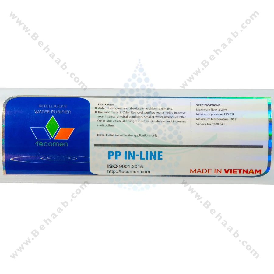 فیلتر محافظ ممبران تکومن - 1 Micron Inline Sediment Filter Tecomen to Protect Reverse Osmosis Membrane