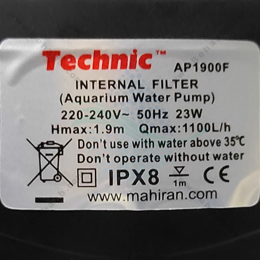 فیلتر داخلی آکواریوم تکنیک مدل AP1900F - Aquarium Internal Filter Technic AP1900F