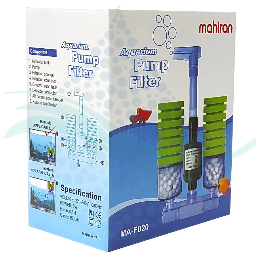 فیلتر اسفنجی الکتریکی آکواریوم مدل MA-F020 - Aquarium Electric Power Sponge Filter MA-F020