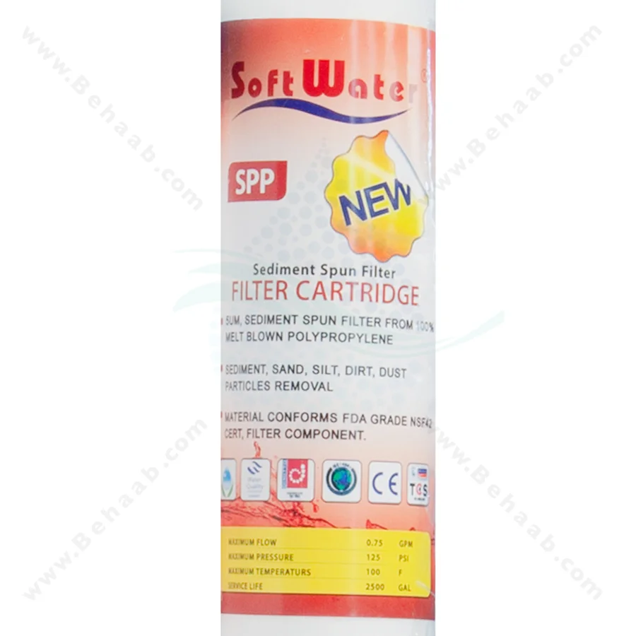 فیلتر الیافی 30 اینچ اسلیم 5 میکرون سافت واتر - 30inch PP Sediment Water Filter Cartridge 5 Micron Soft Water