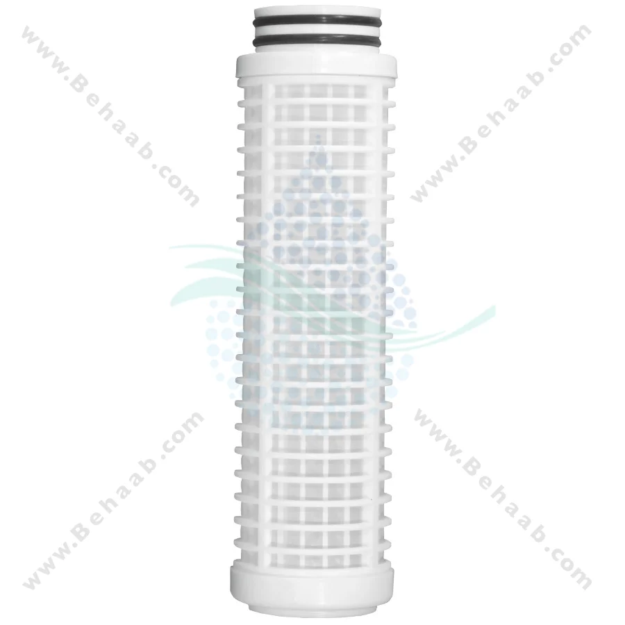 فیلتر توری پلاستیکی 10 اینچ 50 میکرون اورینگ دار - 10 inch Plastic 50 Micron Washable Net Filter Cartridge