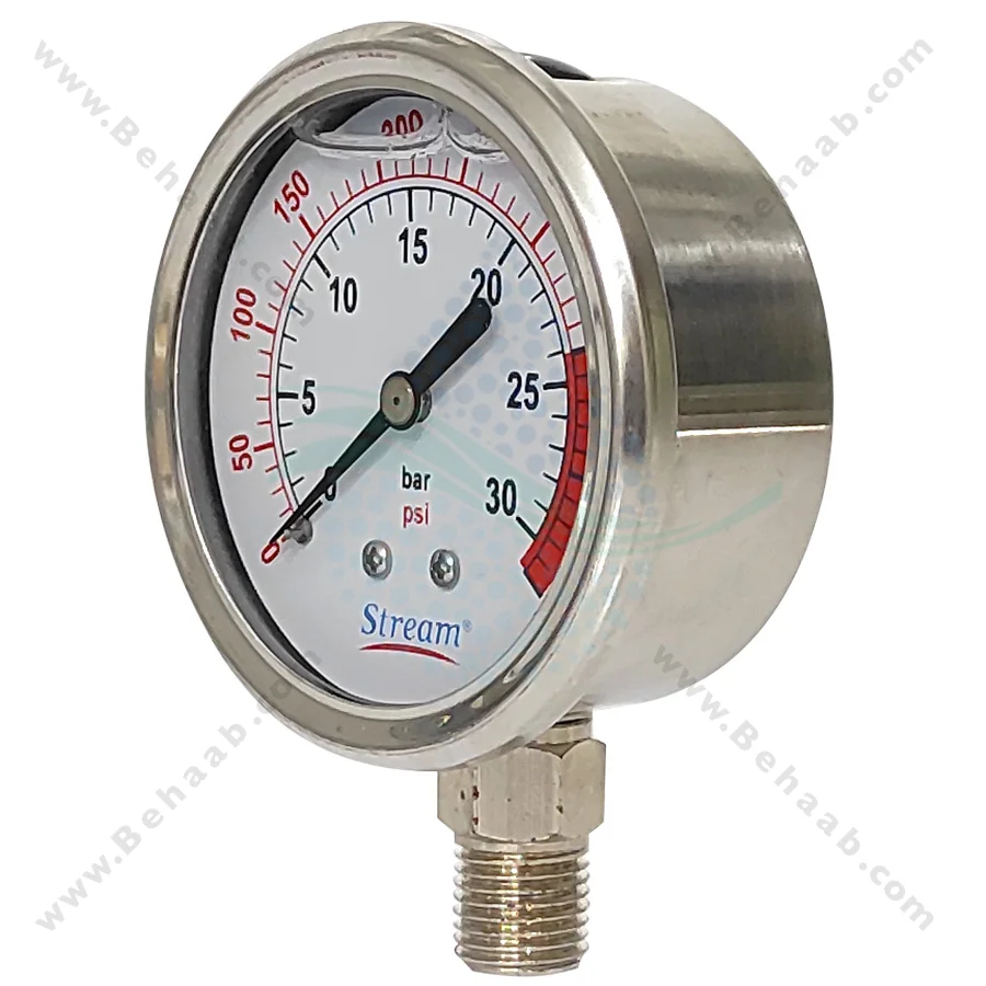 گیج فشار تصفیه آب استریم مدل YNT-60 - Stream Pressure Gauge YNT-60