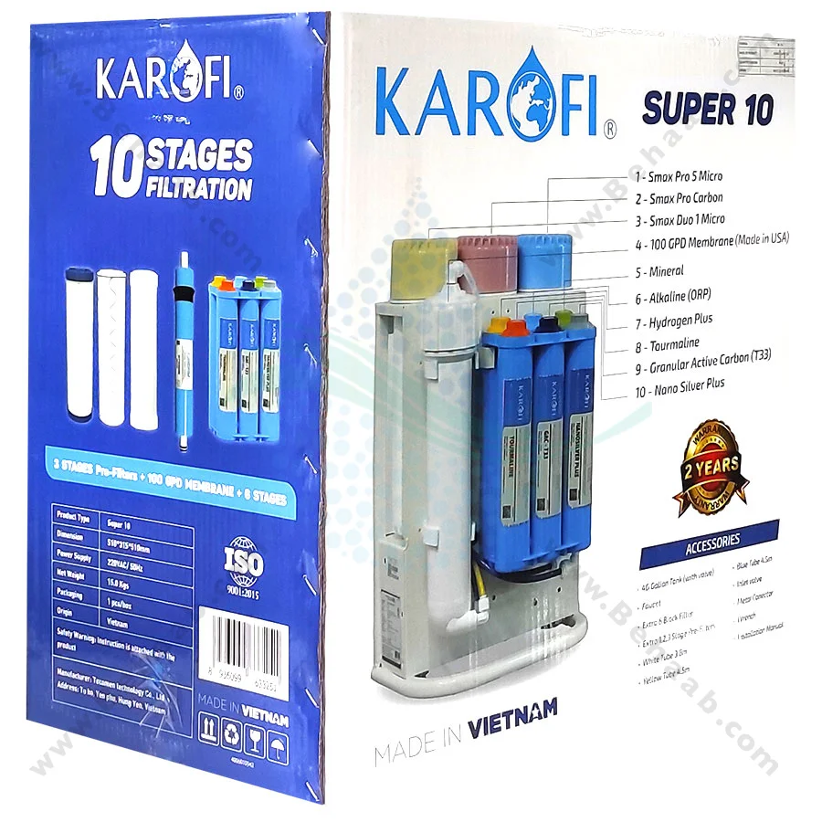 دستگاه تصفیه آب کاروفی مدل KAQ-U05 - KAROFI KAQ-U05 10Stages Reverse Osmosis Water Purification System