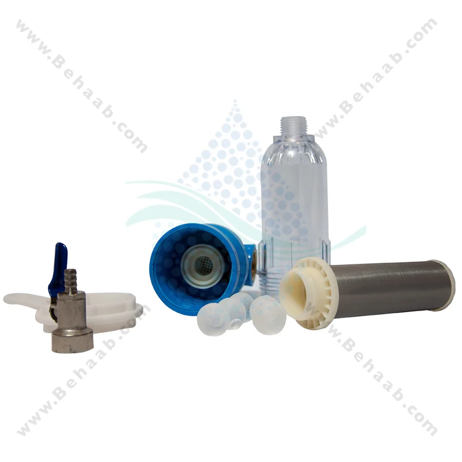 رسوب گیر پلی فسفات پکیج و آبگرمکن با فیلتر توری - Washable Net Filter and Polyphosphate Filter for Lime at the Heating System Inlet