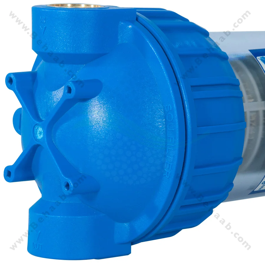 فیلتر توری پکیج و آبگرمکن شیر دار PTS-101S-08 - 10 Inch Washable Net Filter for Heating System Inlet With Drain Ball Valve