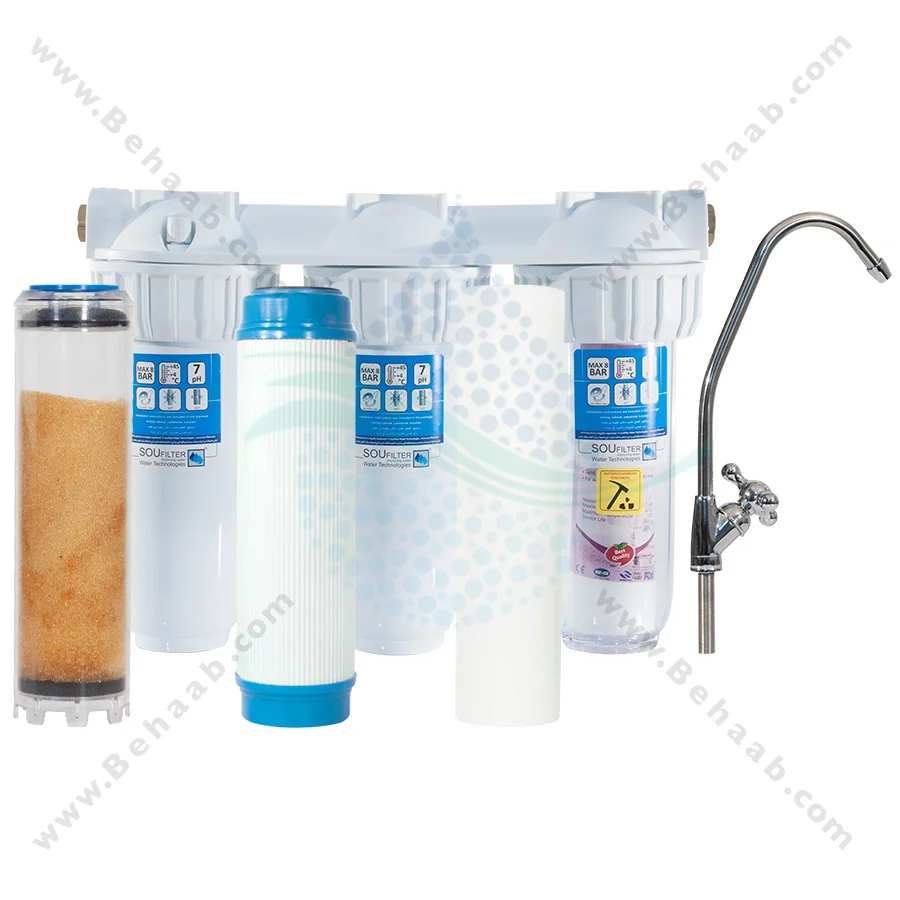 تصفیه آب سه مرحله آکوا سافت BEH-F03 - 3Stage Water Filtration System Aqua Soft BEH-F03
