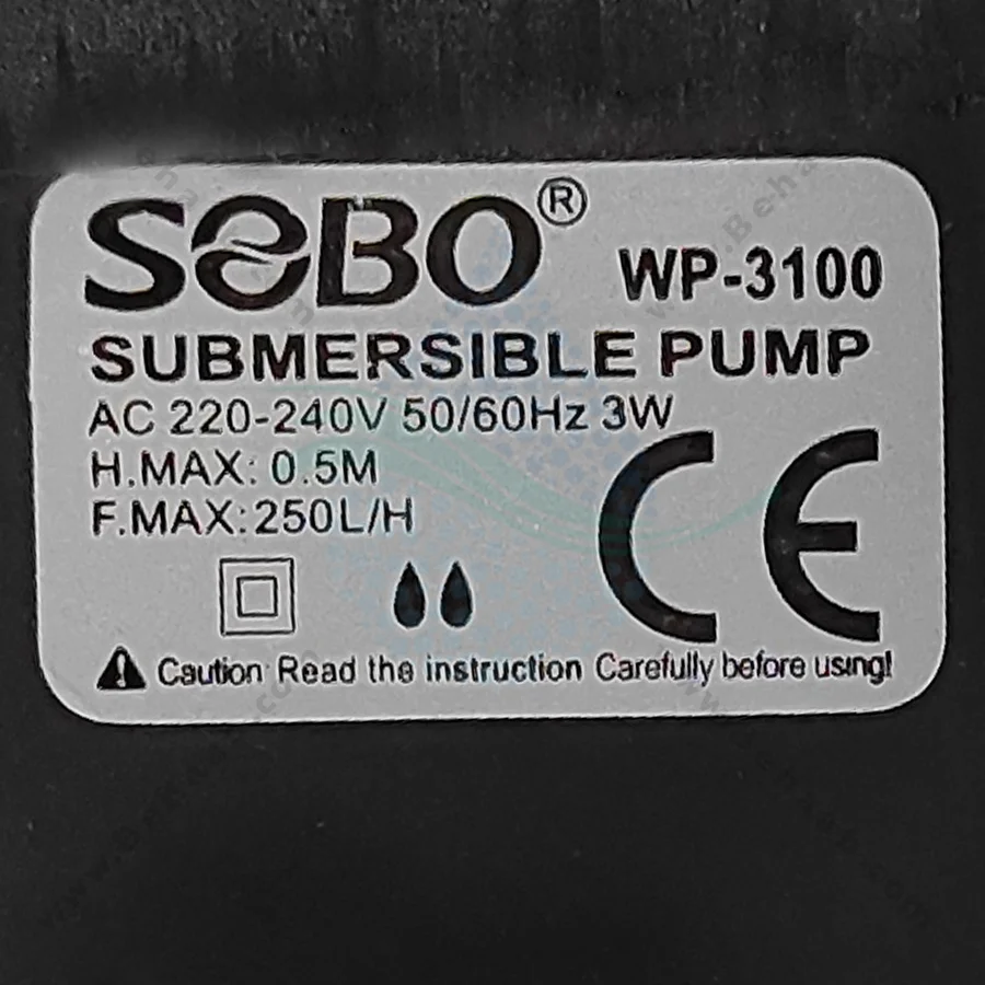 واتر پمپ آکواریوم سوبو مدل WP-3100 - Submersible Aquarium Pump SOBO WP-3100