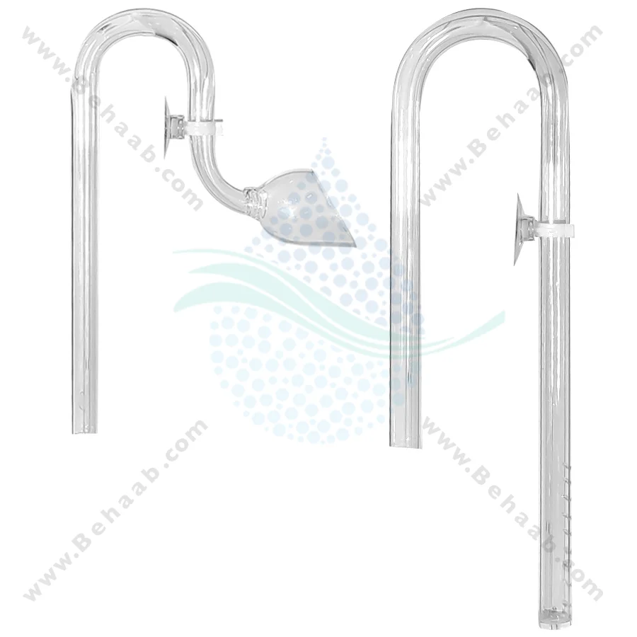 ست ورودی خروجی شیشه ای فیلتر آکواریوم سایز 16 به 12 میلی‌متر گرینر ویولت - GREENER Glass Lily Pipe Inflow and Outflow 12/16mm for Aquarium